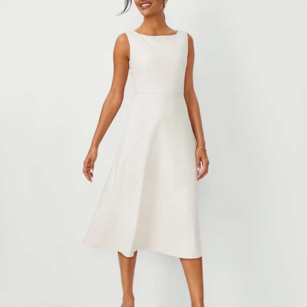 Ann Taylor 12P Boatneck Midi Dress NWT